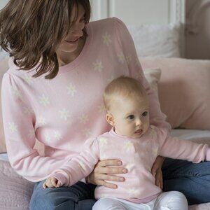 Maternity Pink Daisy Knitted Jumper